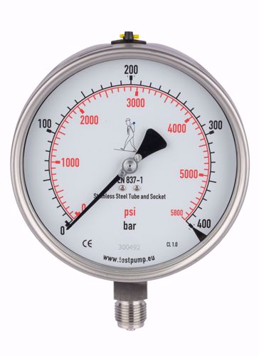 Picture of 0-400 Bar Pressure Gauge, Ø150mm, 1%